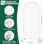 Asee'm Grid Wall Panels Display Stand 2' x 5.2' FT White Movable Wire Grid Wall Display Rack Heavy Floorstanding Detachable Girdwall Panel with T-Base for Craft Show Rack, Retail Displays 1PCS