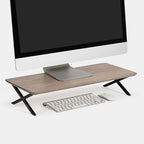 Anji Mountain Monitor Stand - Desktop Organizer & Laptop Riser, Ergonomic Monitor Riser, Space-Saving Monitor Stand for Desk, Durable Construction, Easy Assembly, Ideal for Home & Office,Biscotti