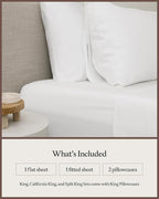 Cozy Earth Luxury Bed Sheet Set - 100% Viscose from Bamboo Fabric, Ultra-Soft & Breathable, Fits Regular & Deep Pocket Mattresses up to 20" - 4 Pieces California King Sheet Set White