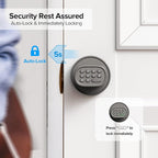 ThorBolt Door Lock Knob with Keypad Keyless Entry Door Knob Electric Coded Indoor Door Knob for Interior Doors Thickness up to 2-1/4", Bedroom, Home Office, Garage, 4xAA Alkaline Battery, M1 Titanium