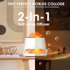SALKING 2-in-1 Himalayan Salt Lamp & Ultrasonic Essential Oil Diffuser, Aromatherapy Diffuser Cool Mist Humidifier, Salt Therapy Lamp, 100% Pure Himalayan Salt, Ambient Glow, 150ml (Off-White)