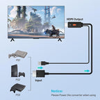 Arector HDMI Cable for PlayStation 2, PS2 to HDMI Adapter for HDTV HDMI Monitor, Supports All PS2 Display Modes