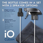 Screen Cleaner Spray (16oz - 473ml) – Best Large Cleaning Kit for LCD LED OLED TV, Smartphone, iPad, Laptop, Touchscreen, Computer Monitor, Electronic Devices, 3 Microfiber Cloths and 2 Nozzles