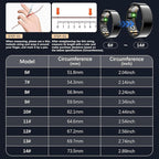 Smart Health Ring for Women Men, Fitness Tracker Ring with Heart Rate, Blood Oxygen, Sleep Tracker, Step Tracker, No Subscription Fee, IP68 Waterproof Smart Ring for iphone & Android (Black, 11#)