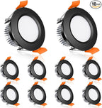 inShareplus 2 Inch LED Recessed Lighting, Black Downlight Dimmable 3W (35W Equivalent), 5000K Daylight White, CRI80, Recessed Light Fixtures with LED Driver (10 Pack)