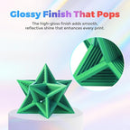 Flashforge 3D Printer Filament Silk PLA 1.75mm 1kg Spool-Dimensional Accuracy +/- 0.02mm (Green)