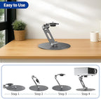BESIGN PS01 Projector Foldable Mount Stand, Angle Adjustable Projector Stand with 1/4 inch Mounting Screw