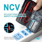 ALLOSUN Digital Multimeter Pocket Size DC AC Voltage Current Tester NCV Ohm Capacitance Frequency Diode and Continuity Test Auto Range (EM3085A (Upgraded))