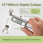 SCITOOLS All-Metal Digital Caliper 0-12" Measuring Tool, Micrometer Caliper with Auto-Off Feature, Interchangeable Between inches and millimeters for DIY/Household and 3D Printing