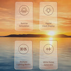 ZDAGELD Sunrise Alarm Clock with Wireless Speaker Sleep Sounds, Smart Wake Up Light for Natural Sunrise Sunset Simulation, Bedside Lamp with White Noise for Better Sleep, Ideal Gift