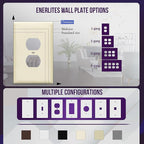 ENERLITES Duplex Receptacle Outlet Wall Plate, Jumbo Electrical Outlet Cover, Gloss Finish, Oversized 1-Gang 5.51" x 3.50", Polycarbonate Thermoplastic, 8821O-LA, Light Almond