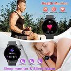 Smart Watch for Men Women Fitness: Make Answer Call Running Digital Mens Watches Waterproof Smartwatch Android Phone iPhone Samsung Compatible Step Pedometer Tracker Heart Rate Sleep SpO2 Monitor
