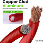 GEARit 4 Gauge Wire (10ft - Red Translucent) Copper Clad Aluminum CCA - Primary Automotive Wire Power/Ground, Battery Cable, Car Audio Speaker, RV Trailer, Amp, Electrical 4ga AWG 10 Feet