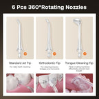 Bitvae C6 Water Dental Flosser for Teeth Pick, Cordless Flosser for Travel with 6 Jet Tips, 3 Modes 5 intensities, IPX7 Waterproof Portable & Rechargeable Oral Irrigator Cleaner, Black