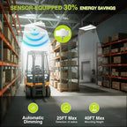 2 Pack 400W LED Linear High Bay Light 4FT, Adjustable 400W/320W/240W/100W With Motion Sensor, 60000LM, 120-277V, 0-10V, 5000K, Commercial Linear High Bay Led Shop Lights for Warehouse Workshops, UL
