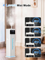 Zeova 9L/2.4Gal Smart Cool Mist Humidifier, Top Fill Quiet Humidifier Large Room, Covers 550ft², App & Remote Control, 60H Runtime, 7 Colors Light, 4 Mist Modes Humidifiers for Bedroom, Office, White