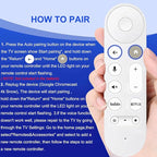 New Replacement Voice Remote Control for Chromecast-Google-TV 4K/ HD, for Google TV Streamer 4K Box, with Voice Function, with 2 Shortcut Buttons