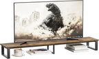 aboxoo 59" Large TV Riser Stand for 32-75 Inch TV, TV Shelf with Steel Legs, Tabletop TV Riser for Home Living Room, Study Office (Brown)