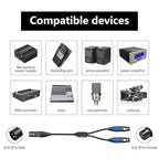 Smithok XLR Splitter Cable,Dual Female to Male Y Cable (XLR Splitter 3 Pin 2 Female to 1 Male),Balanced Microphone Splitter Cord Audio Adaptor - 1.6ft /0.5m