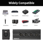 HUALEU 3Pin XLR 1 Female to 4 Male Splitter,4Way XLR Single Input to Four Output Parallel Connection Adapter,One Input to 4 Output Audio DMX Adapter