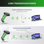 NETUM 2D QR Industrial Bluetooth Barcode Scanner with Charging Dock, Upgraded Wireless 2D/1D Bar Code Reader, 2600mAh Battery, Drop Dust WaterProof, Hands-Free for Windows, Mac, Android, iOS (RD-1950)