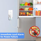 Power Failure Alarm, Upgrade Loud 120dB Adjustable 6 Siren Power Outage Alarm for Freezer 12H Alert & HV/LV Alert for Freezer,Fridge, Basement,Garage