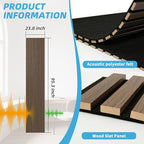 Art3d 2-Pack Acoustic Wood Slat Wall Panel with Roll-Flat Design - 95.3 x 23.8 Inch Sound Absorbing Panels for Living Room Columns Corridor Curved Wall Decor, Ebony