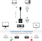 Moread HDMI to VGA, 2 Pack, Uni-Directional Gold-Plated HDMI to VGA Adapter (Male to Female) for Computer, Desktop, Laptop, PC, Monitor, Projector, HDTV, Chromebook, Raspberry Pi, Xbox and More