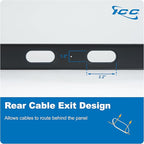 ICC 1U Finger Duct Cable Manager Panel with Cover, Plastic with Metal Back Frame, 3" Depth, Horizontal Cable Management, Rackmount for 19” Network Racks, Black, 6-Pack