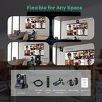 TONGVEO PTZ Camera AI Auto Tracking 12X Optical Zoom Conference Room Camera Wide View HDMI/USB3.0 60fps 1080P Video Conference for Church Worship Meeting Online Learn with Zoom YouTube OBS and More