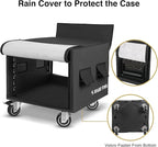 Sound Town 8U PA/DJ Rack/Road Case with 8-Space, Industry-Grade 0.7" (18mm) Plywood with Polyurea Coating, Rain Cover, Casters, 21.7" Rackable Depth - Pro Tour Grade (STRCP-8UW)
