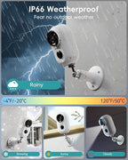 ZUMIMALL Solar Security Cameras Wireless Outdoor, 2K Outdoor Camera Wireless Solar Powered, 2.4G WiFi Battery Camera, 3MP Color Night Vision, Magnetic Mount,Siren,PIR/AI Analyse, IP66, Cloud, Alexa