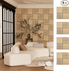 ARMURO 4 Packs Acoustic Wall Panels - Self-Adhesive 3D Wood Slat Wall Panel- Peel and Stick Sound Absorbing Panels for Noise Reducing - Feature Wall Decor for Home & Office