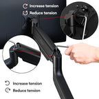 Pixio PS2S Ultrawide Heavy-Duty Premium Single Monitor Arm Stand Desk Mount - Fits up to 49 inches Monitors, Weights up to 39lbs Flat / 31lbs Curved, Compatible with VESA 75x75mm 100x100mm