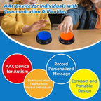 4 Pack Portable AAC Communication Devices for Autism Individuals with Communication Difficulties, Communication Device for Nonverbal Kids, Voice Recording Buttons for Schools, Home, Treatment Courses