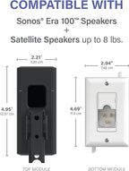 SANUS Speaker Wall Mount + Power Kit - Universal Speaker Mount Tilts, Swivels & Hides Cords Behind Wall w/ 10ft ETL Certified Cable - DIY Install Works w/Sonos Era 100 & Satellite Speakers up to 8lbs