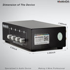 4-in 1-Out RCA 3.5mm AuxAudio Switch Box Audio Converter 4 Channels 1-in 4-Out Passive Audio Selector Switcher Box Connectors (RCA+AUX 4IN-1OUT/1IN-4OUT)