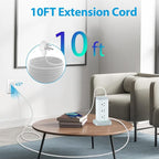 BEVA Power Strip Tower with USB Ports, 16 in 1 Surge Protector Tower, 12 AC and 4USB Ports, 10 FT Extension Cord with Multiple Outlets, Power Tower Charging Station for Office Supplies（White）