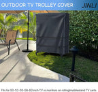 JINLI 55-60 inch outdoor TV trolley cover, courtyard TV cover, Oxford fabric waterproof and dustproof, triple windproof design, compatible with rolling/mobile stand