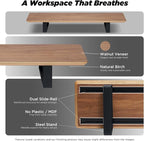 ULTRARM Moodular Wooden Monitor Stand 33.4” (85cm) Desk Organizer with Metal Slide Rails for Drawer, Tray, Laptop, Tablet, Phone & Headphones Customizable Riser for Organized Workspace Walnut MS85-W