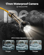 VEVOR Sewer Camera, 65.6 ft/20 m, 4.3" Pipe Drain Inspection Camera with DVR Function and LED Lights, Waterproof IP68 Borescope, Industrial Endoscope for Home Wall Duct Drain Pipe Plumbing