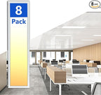 CycevSun 8 Pack 1x4 LED Flat Panel Light Drop Ceiling, 0-10V Dimmable 3000K-4000K-5000K Selectable & 20W-30W-40W Options, 4400LM, ETL