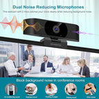 4K Webcam for PC, Ultra HD 4K 12MP Webcam with Dual Noise-Reducing Mics, PDAF Autofocus, Streaming Camera for PC, Mac, Laptop, 81° FOV, Ideal for High-end Business Meeting with Skype, Teams, Zoom