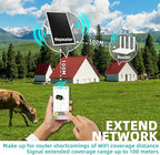 WiFi Extender Signal Booster Solar Battery Outdoor,Long Range up to 300-feet,Internet 2.4G WiFi Extender Booster,Wireless Signal Booster WiFi Repeater 300Mbps,Applicable to 2.4G Router (33 * 26CM)