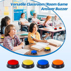 4 Pack Portable AAC Communication Devices for Autism Individuals with Communication Difficulties, Communication Device for Nonverbal Kids, Voice Recording Buttons for Schools, Home, Treatment Courses