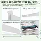 AYAYGD 10 Inch Slat Wall Knife Shelf Bracket, 10 Pack Heavy Duty Slatwall Bracket for Shelves, White Slatwall Accessories with Lip for Slat Wall Panels Shelving Display Home Commercial