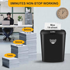 Suntiko 14 Sheet Cross Cut Paper Shredder for Home Office Use with P-4 High Security and 6.6 Gallon Bin for Credit Cards CDs or Staples ETL Certified Black