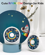 BellMan Visual Timer with Pause Button, 60 Minute Countdown Rainbow Timer for Kids and Adults with Silent Operation, Study and Meetings Time Management Tool, Design for Home, Office and Gift, White