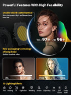 Video Light, COLBOR CL330 330W Continuous Lighting 2700-6500K Bi-Color CRI96+ 65,800Lux@3.3ft COB Studio Light Professional with Bowens Mount APP 10 Light Effects, LED-Video-Ligh-Photographyt-Studio