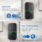 Smart Door Lock Deadbolt with Keypad: Keyless Entry Door Lock - Fingerprint Lock for Front Door - Electronic Lock with Bluetooth and APP Control